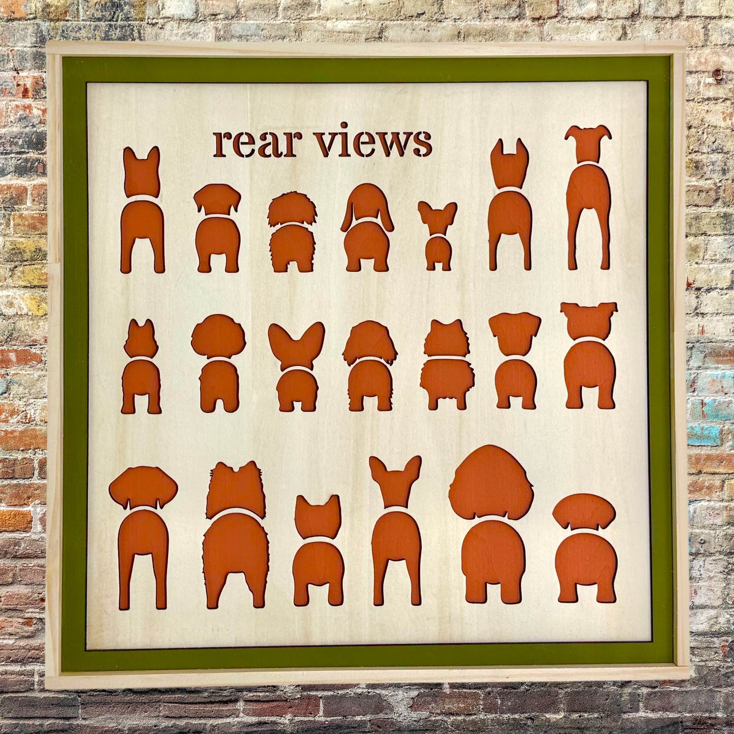 Rear Views Layered Dog Art
