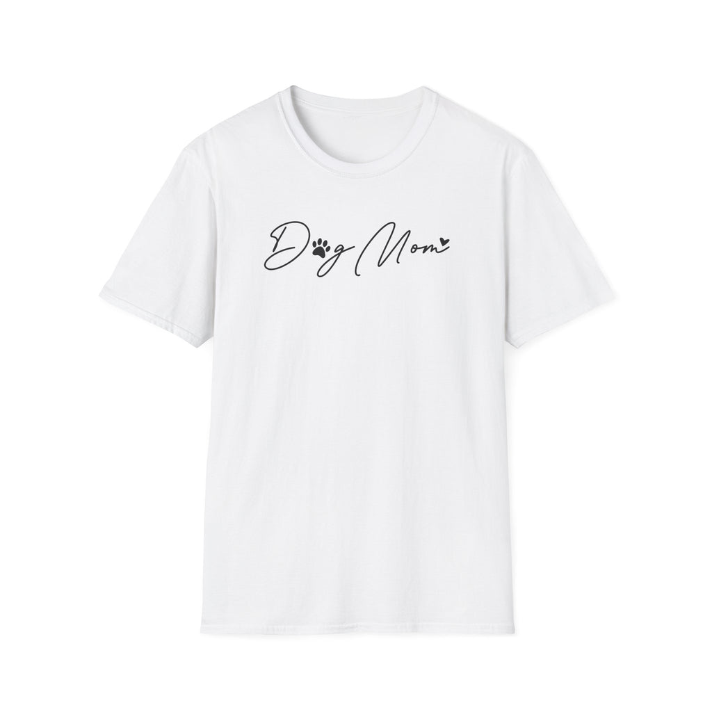Dog Mom Paw Print Heart Softstyle T-Shirt - Mixed Colors -