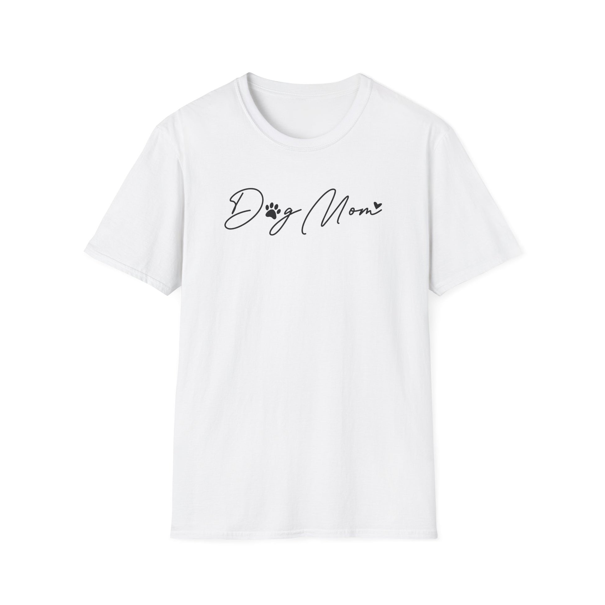 Dog Mom Paw Print Heart Softstyle T-Shirt - Mixed Colors -