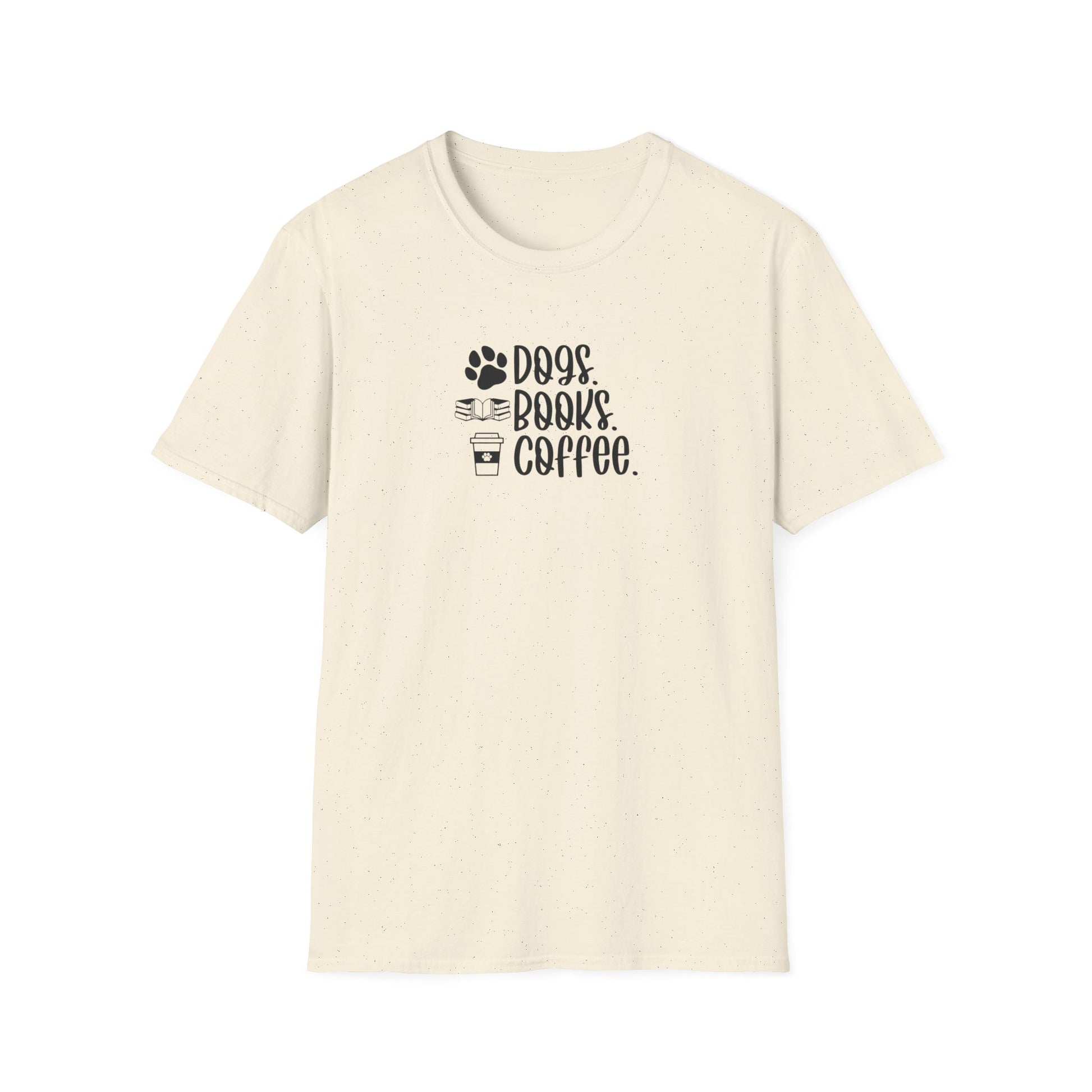 Dogs Books Coffee Softstyle T-Shirt - Mixed Colors -