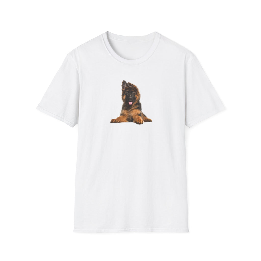 German Shepherd Puppy Softstyle T-Shirt - White -