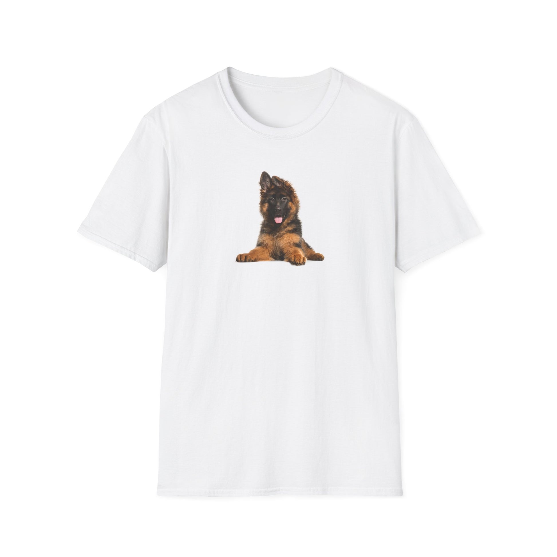 German Shepherd Puppy Softstyle T-Shirt - White -