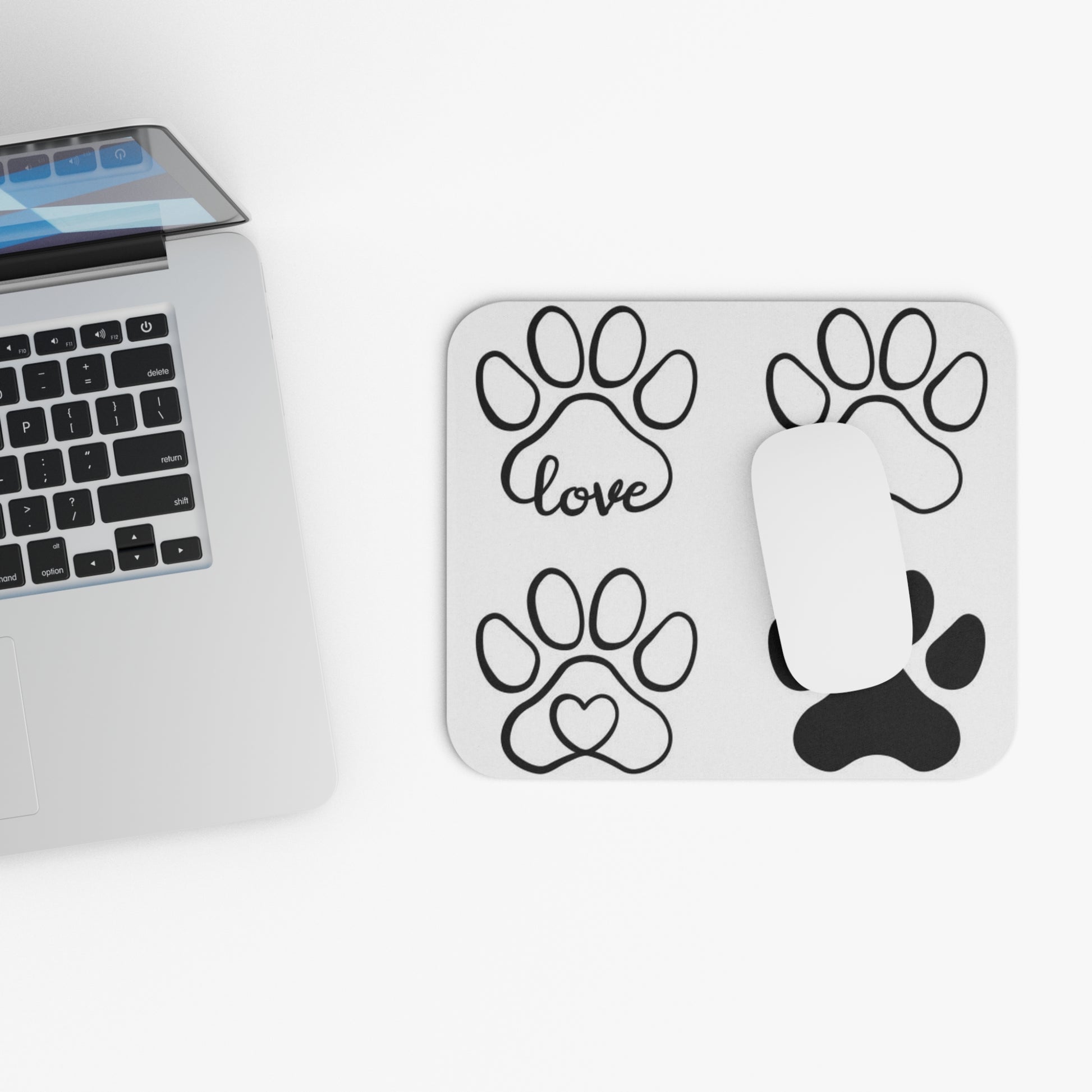 Love Dog Paw Prints Mouse Pad (Rectangle)