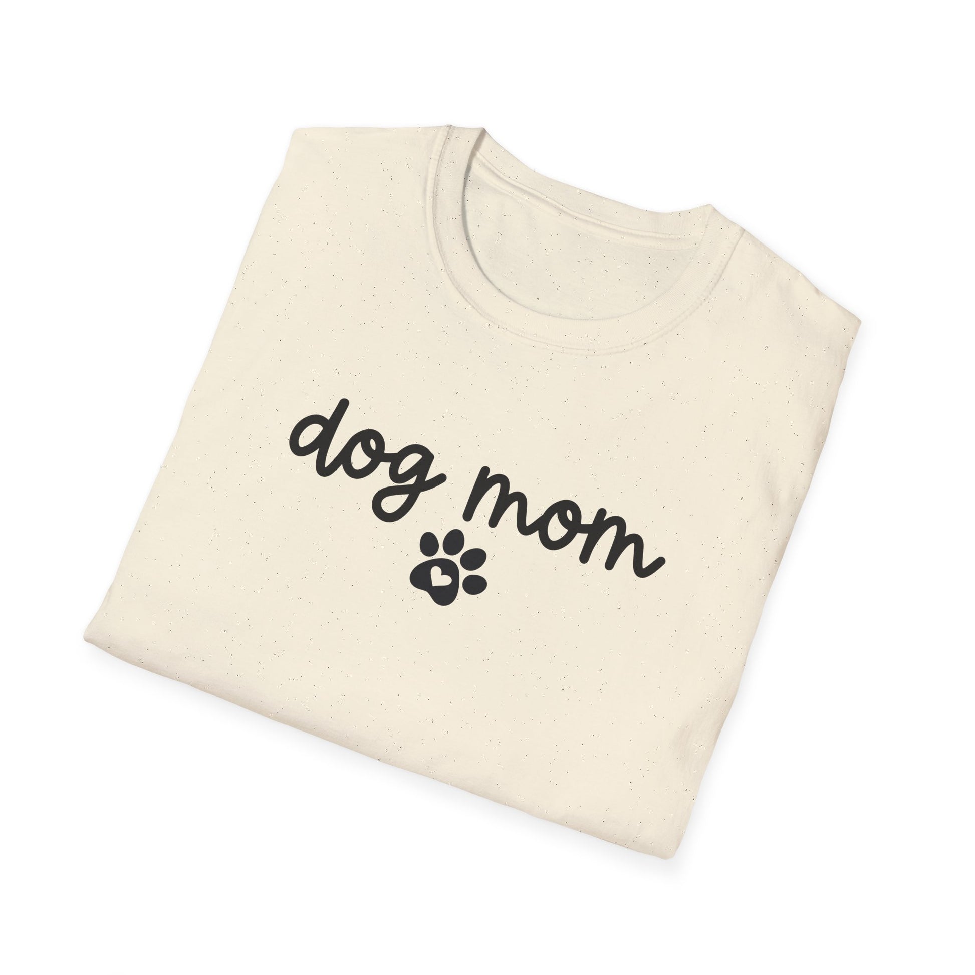 Dog Mom Paw Print Softstyle T-Shirt - White -