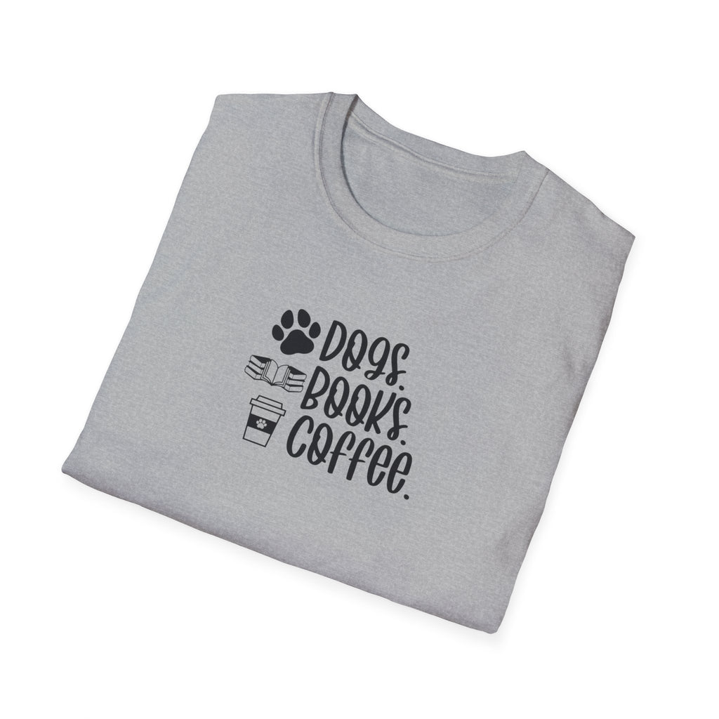 Dogs Books Coffee Softstyle T-Shirt - Mixed Colors -