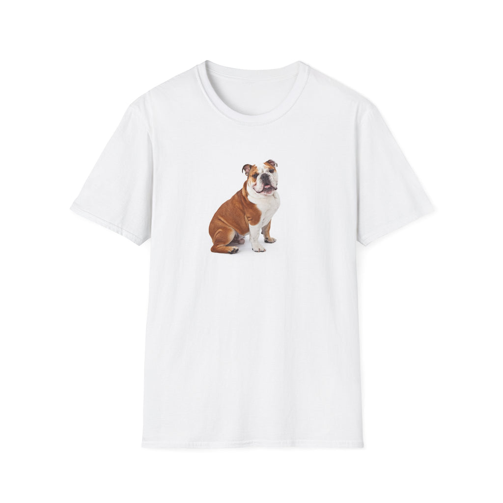 Bulldog Dog/Puppy Softstyle T-Shirt - White -