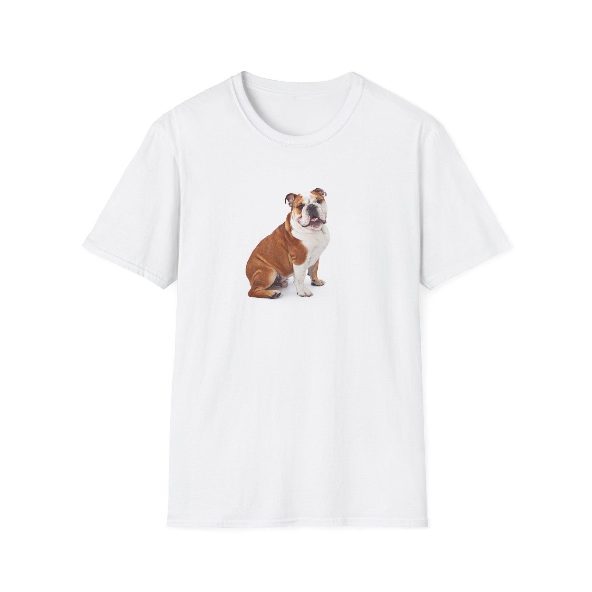 Bulldog Dog/Puppy Softstyle T-Shirt - White -