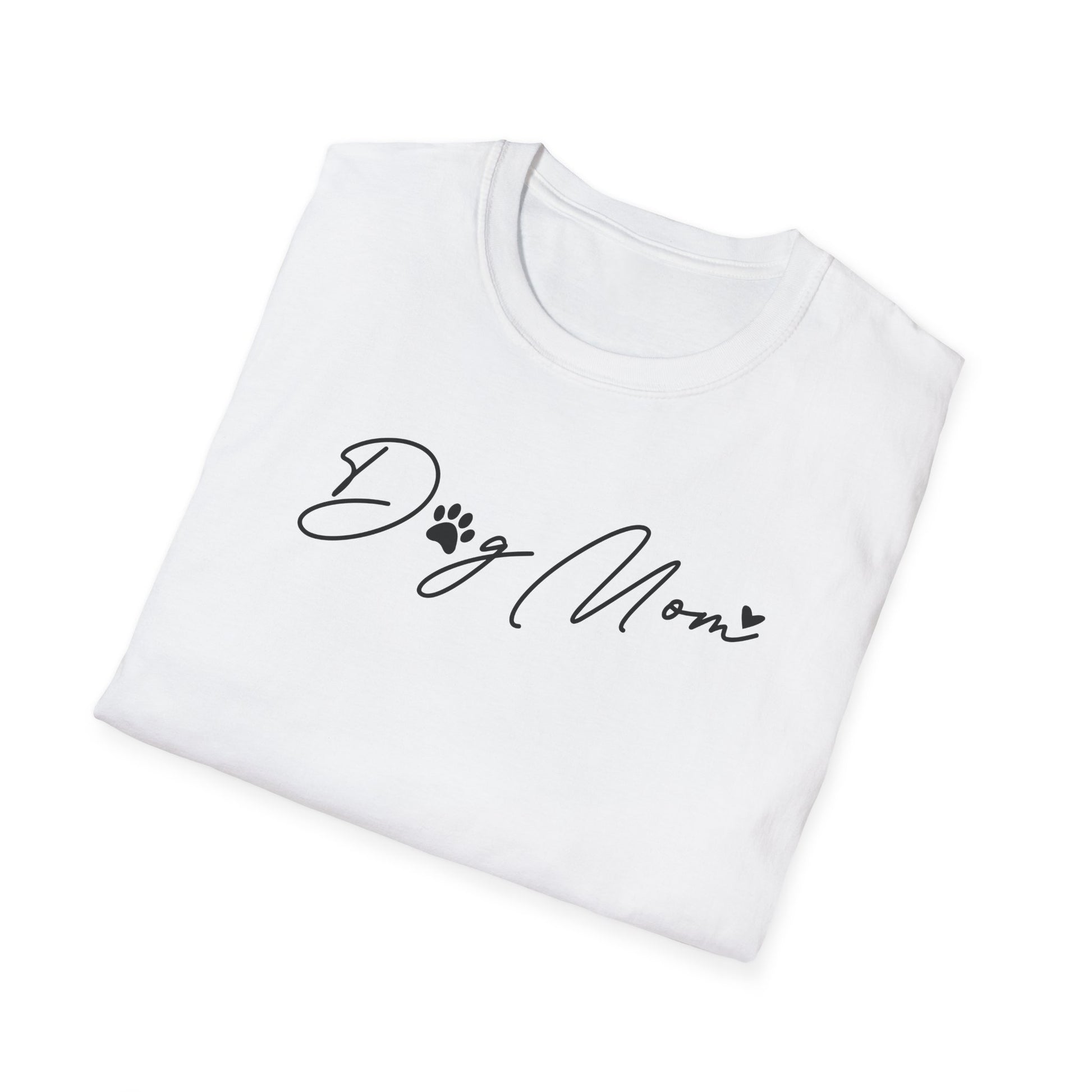 Dog Mom Paw Print Heart Softstyle T-Shirt - Mixed Colors -
