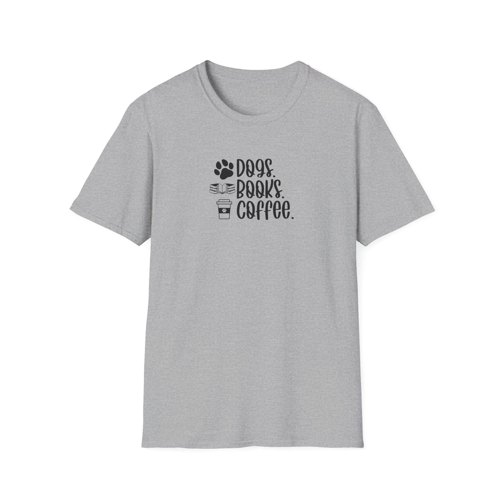 Dogs Books Coffee Softstyle T-Shirt - Mixed Colors -