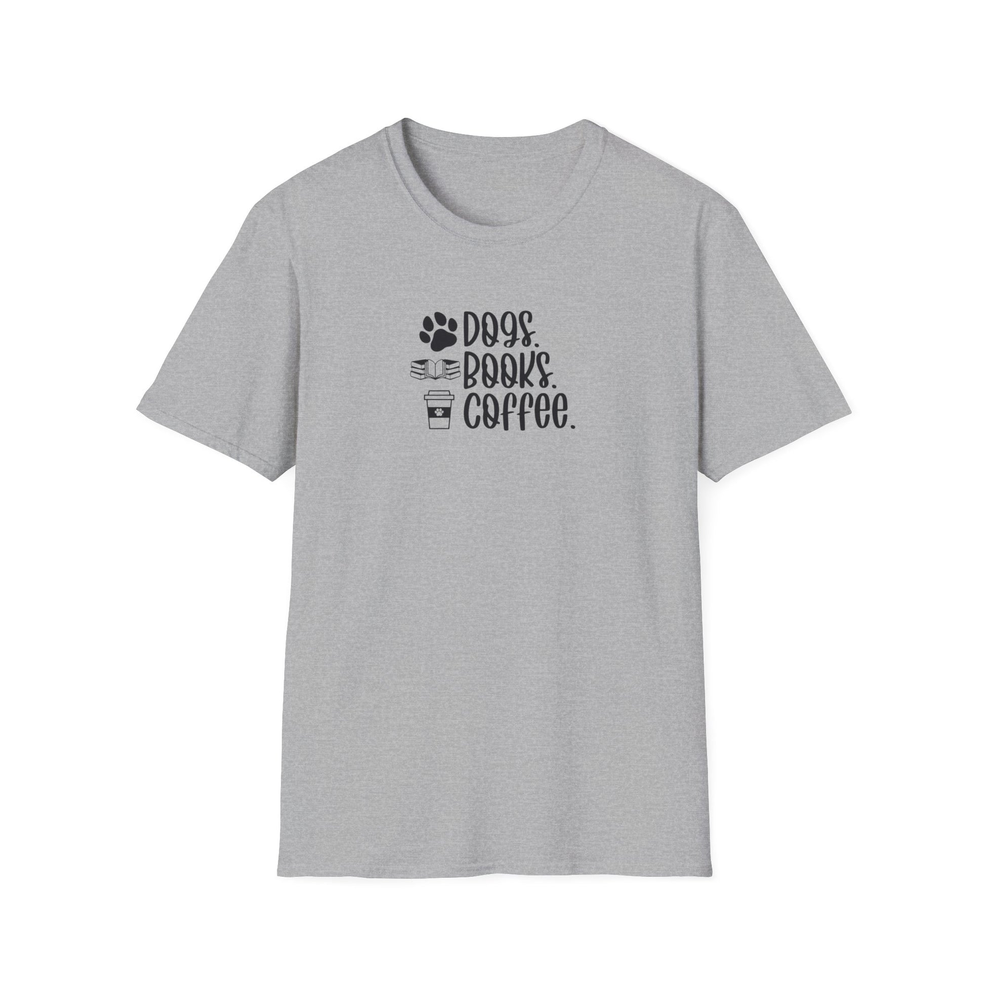 Dogs Books Coffee Softstyle T-Shirt - Mixed Colors -