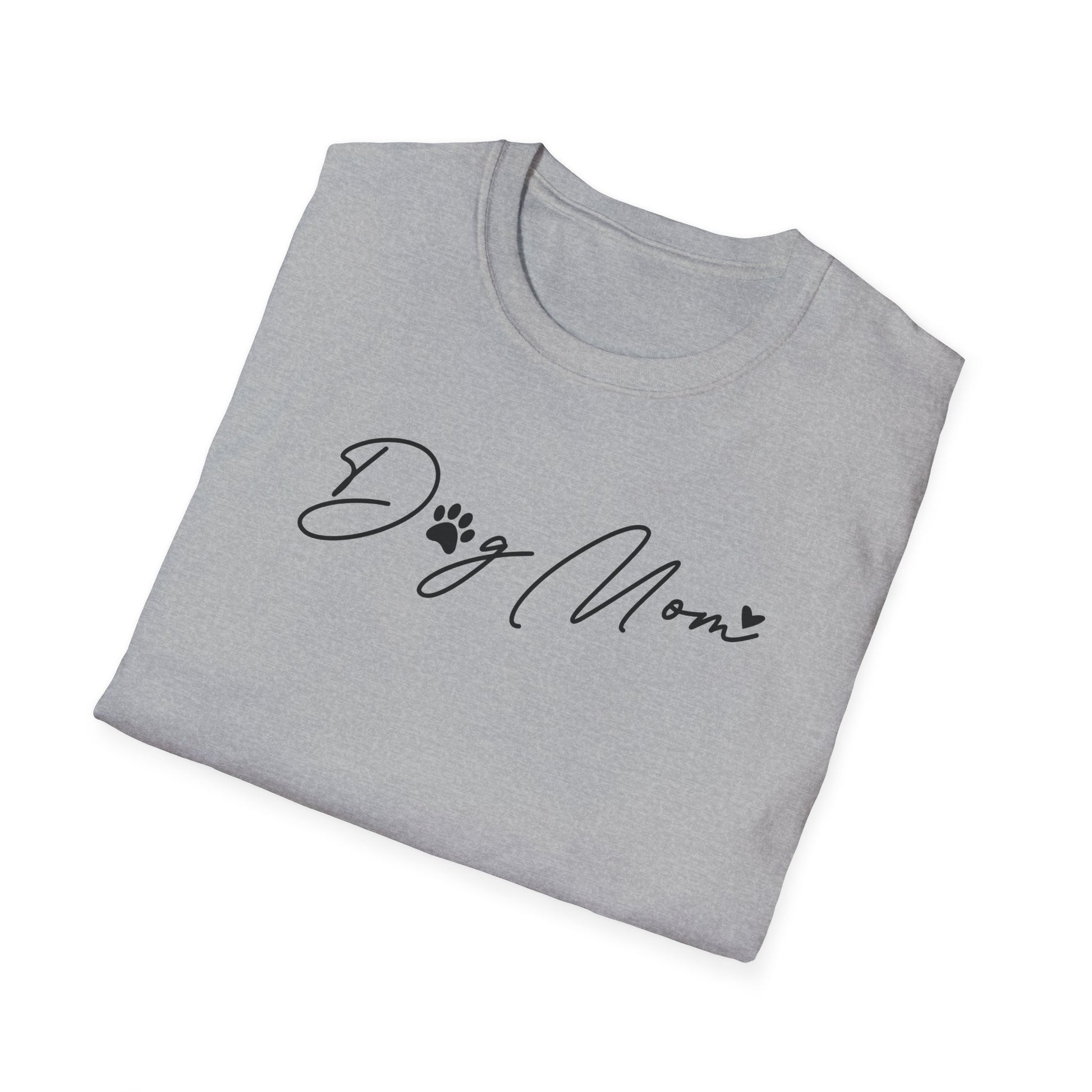 Dog Mom Paw Print Heart Softstyle T-Shirt - Mixed Colors -