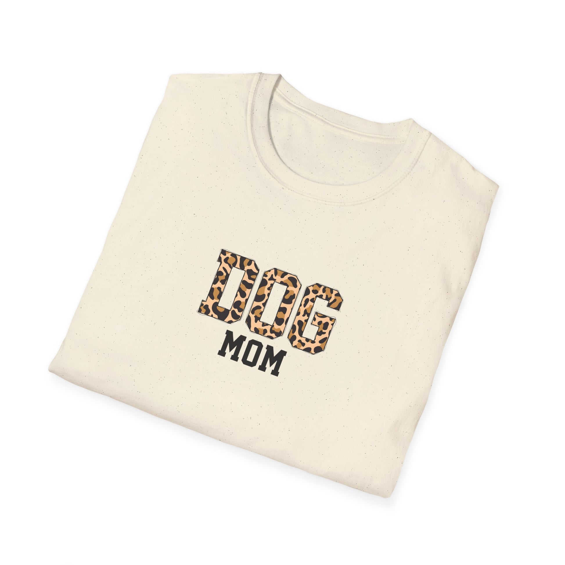 Yellow Leopard Dog Mom Softstyle T-Shirt - Mixed Colors -