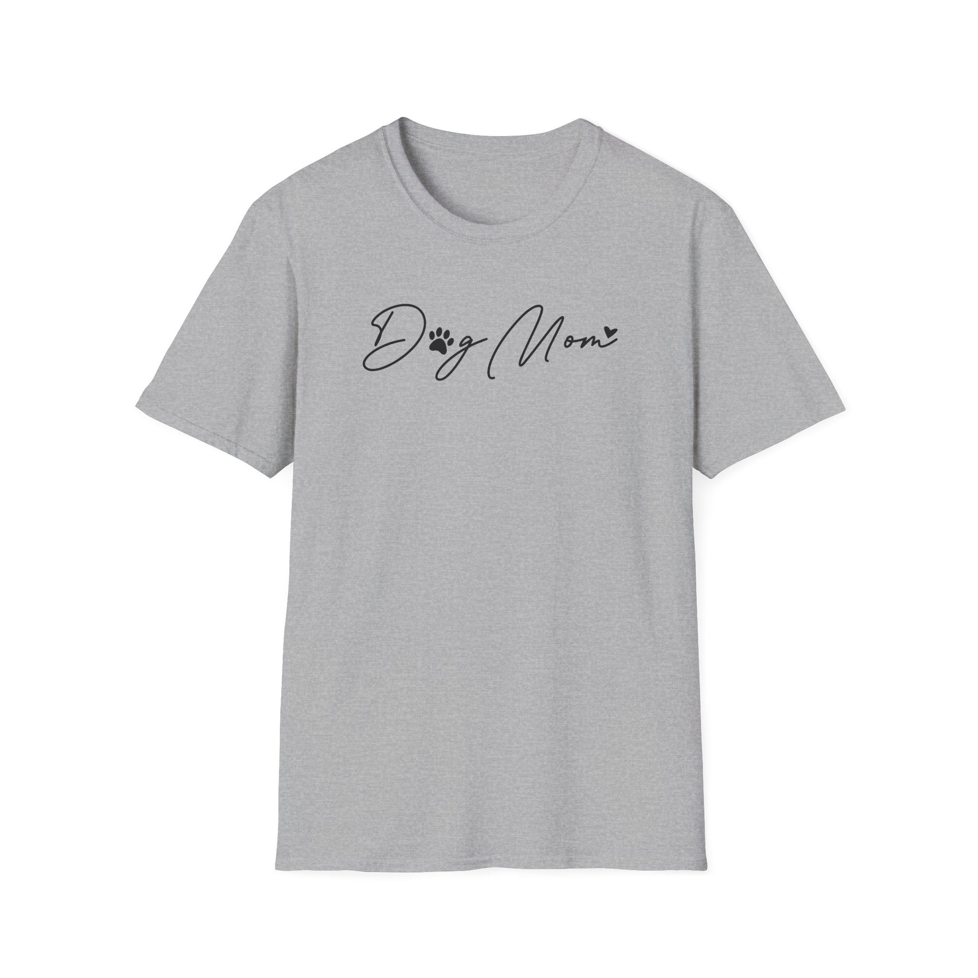 Dog Mom Paw Print Heart Softstyle T-Shirt - Mixed Colors -
