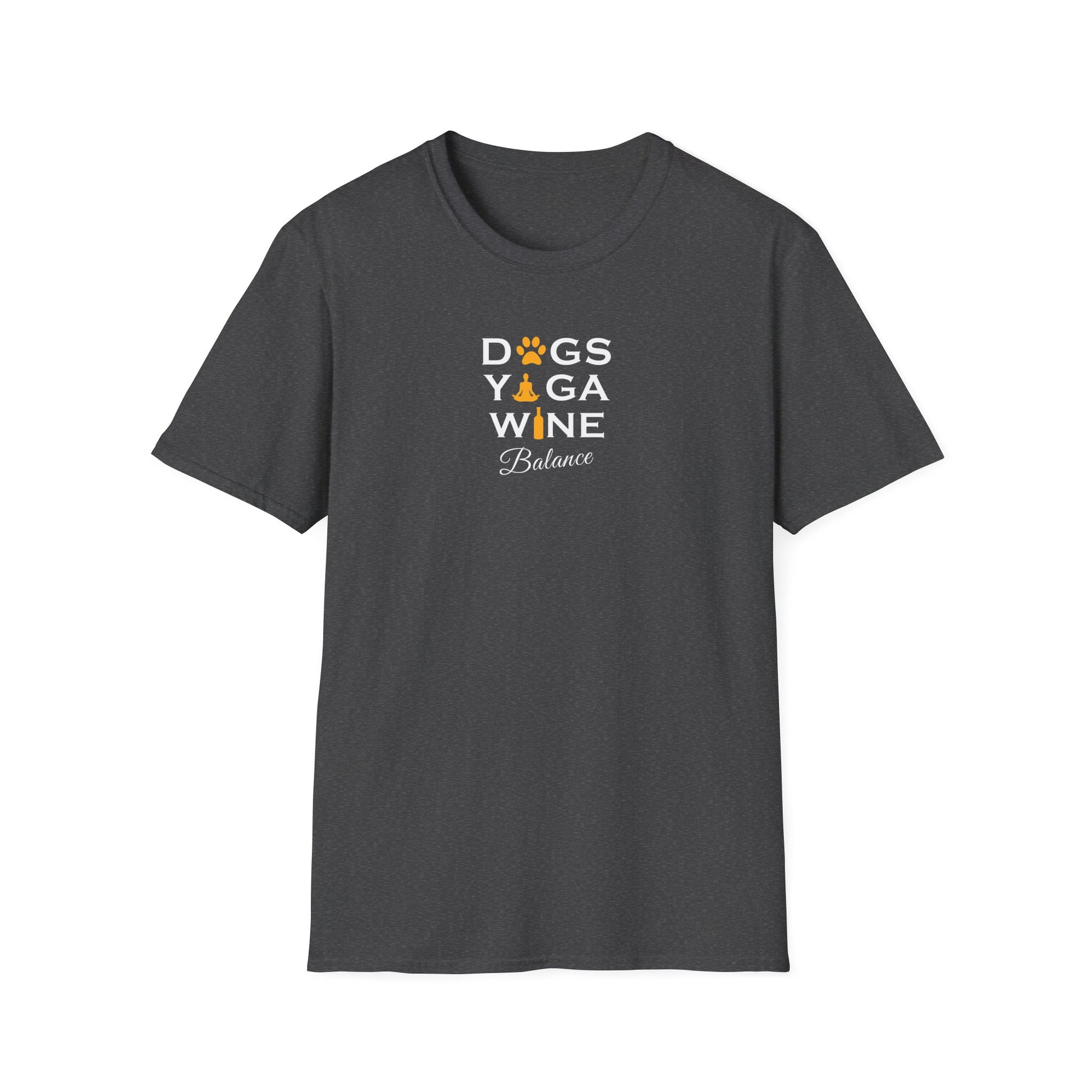 Dogs Yoga Wine Balance Softstyle T-Shirt - Mixed Colors -