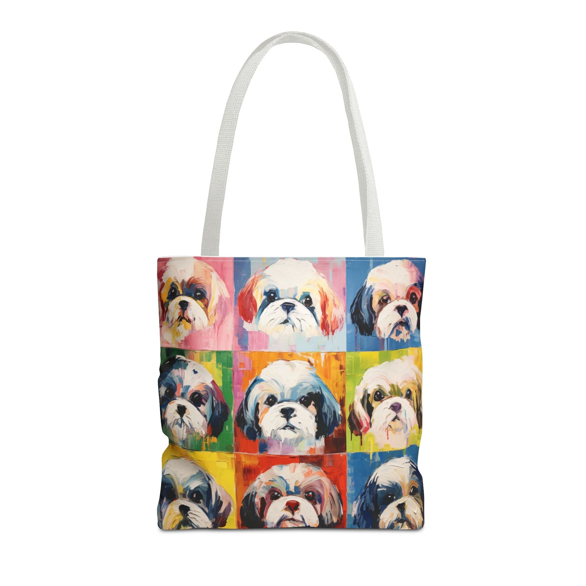 Shih-Tzu Tote Bag With White Handle 16"x16"