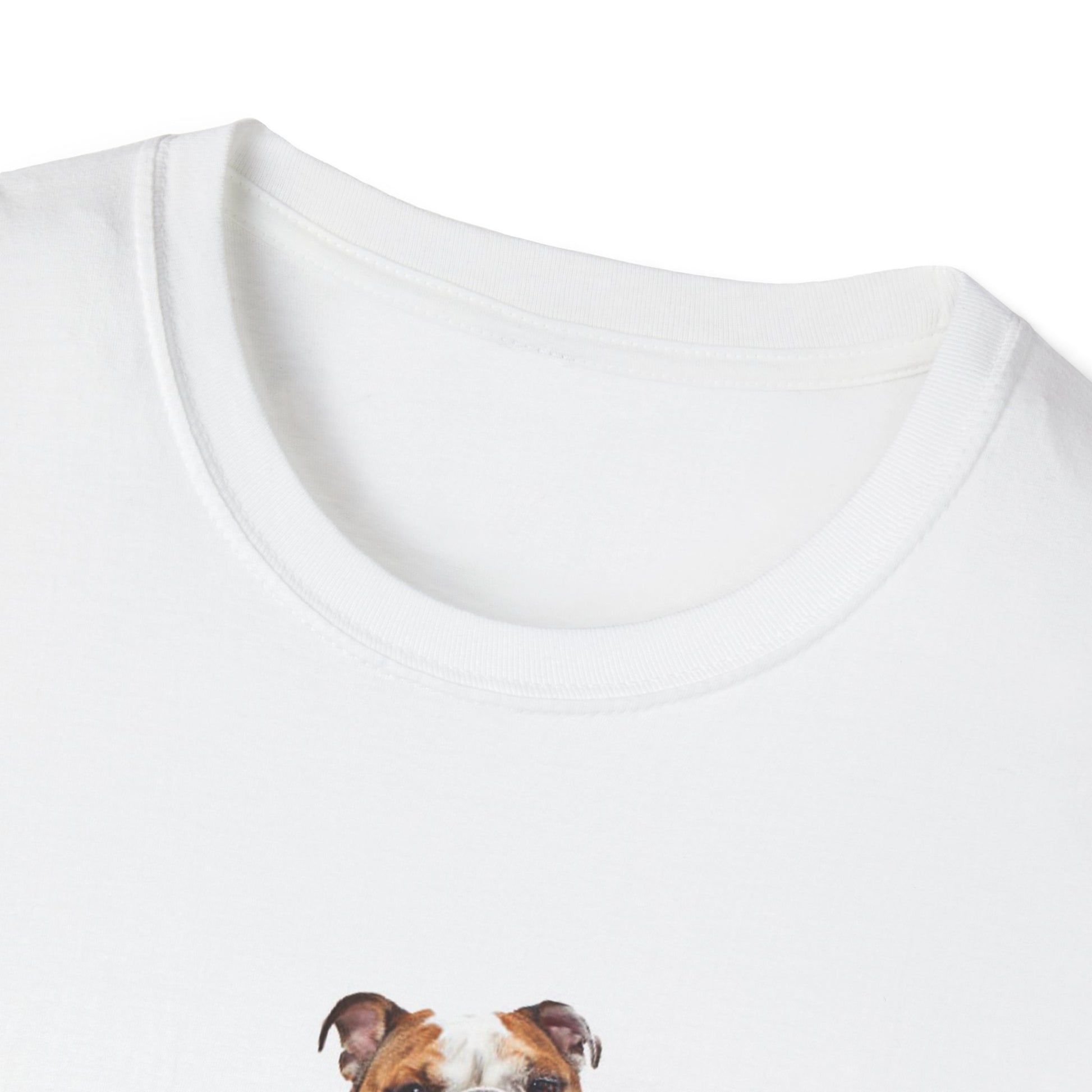 Bulldog Dog/Puppy Softstyle T-Shirt - White -