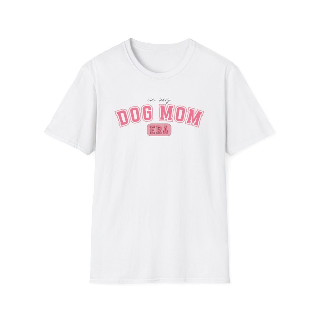Pink Dog Mom Era Softstyle T-Shirt - White -