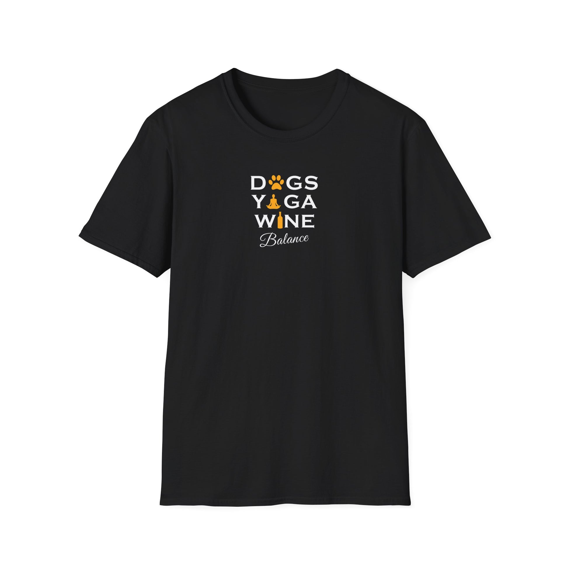 Dogs Yoga Wine Balance Softstyle T-Shirt - Mixed Colors -