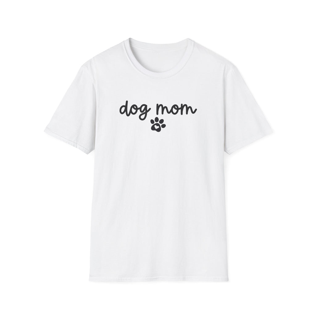 Dog Mom Paw Print Softstyle T-Shirt - White -