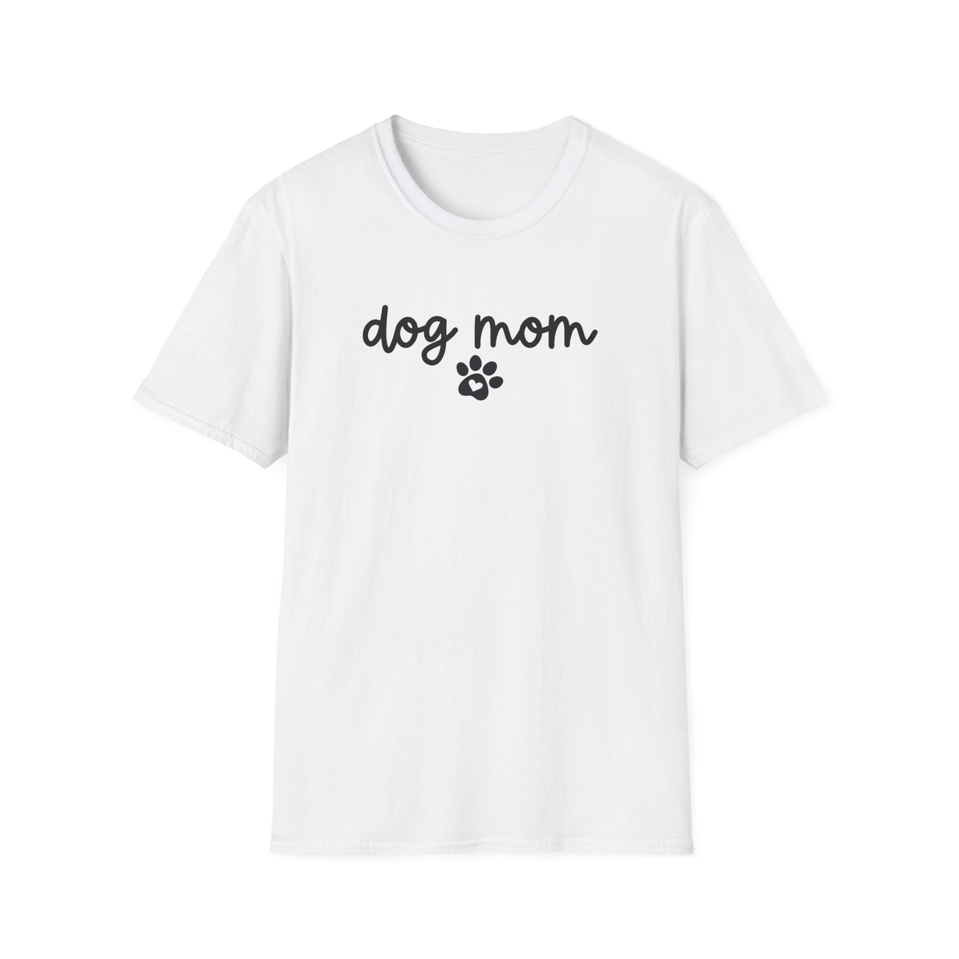 Dog Mom Paw Print Softstyle T-Shirt - White -
