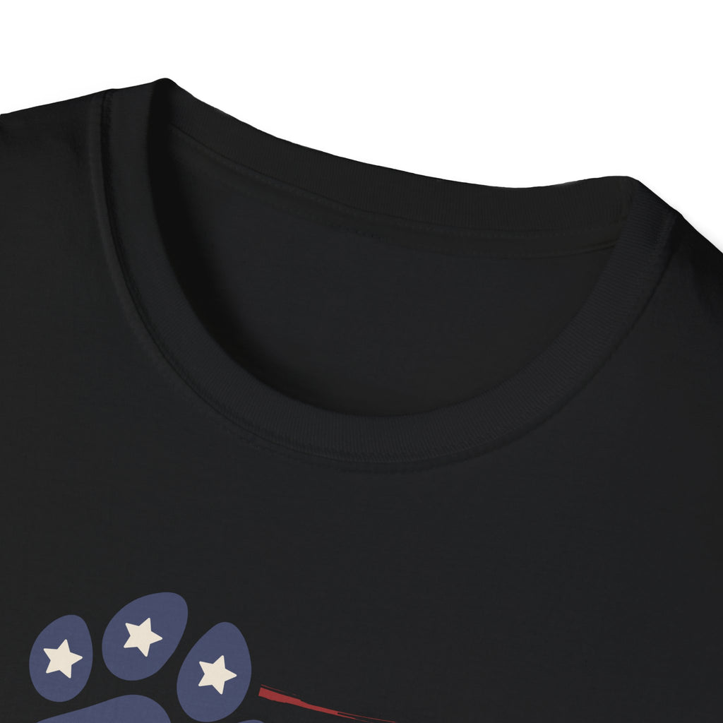 Paw Print Red White Blue Flag Softstyle T-Shirt - Mixed Colors -