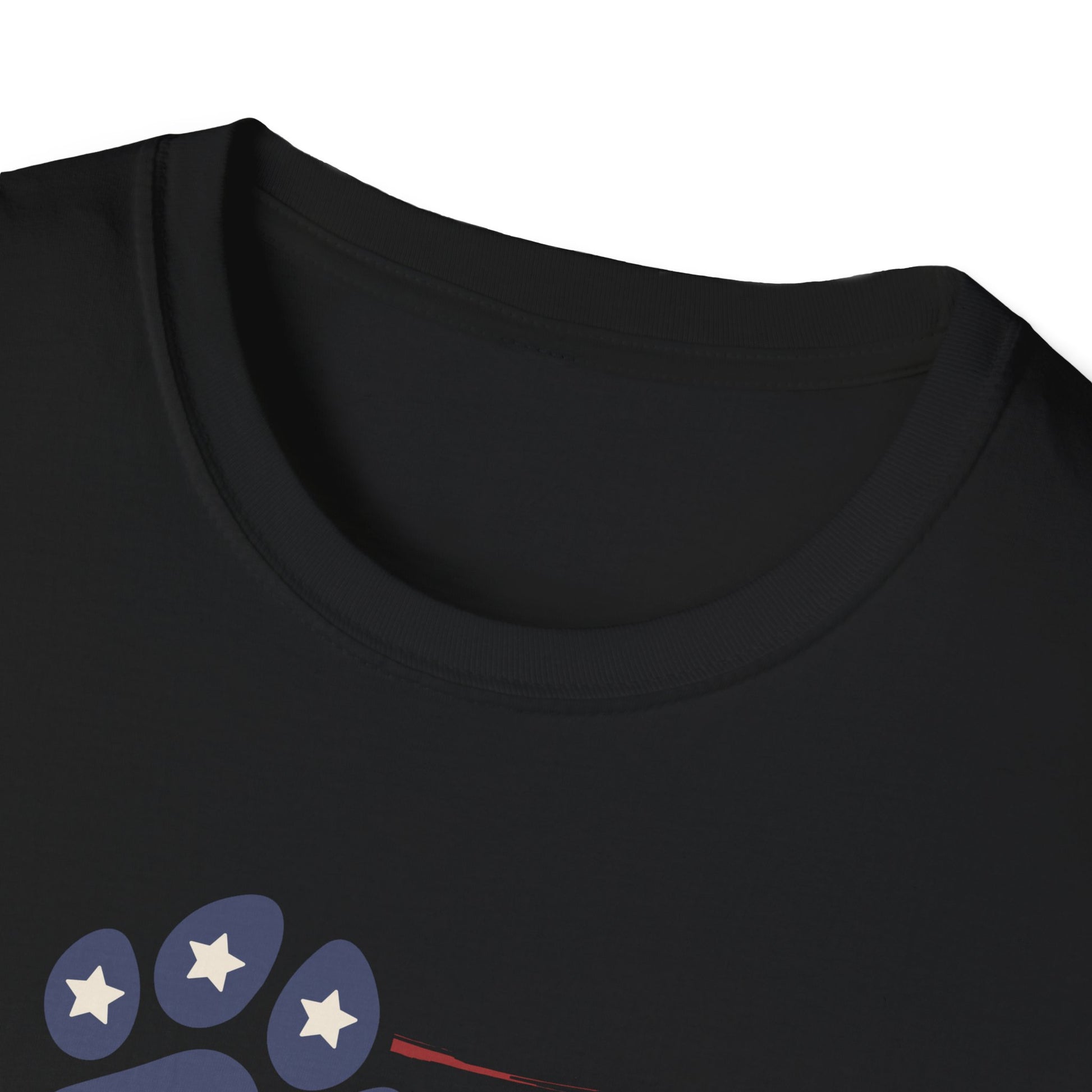 Paw Print Red White Blue Flag Softstyle T-Shirt - Mixed Colors -