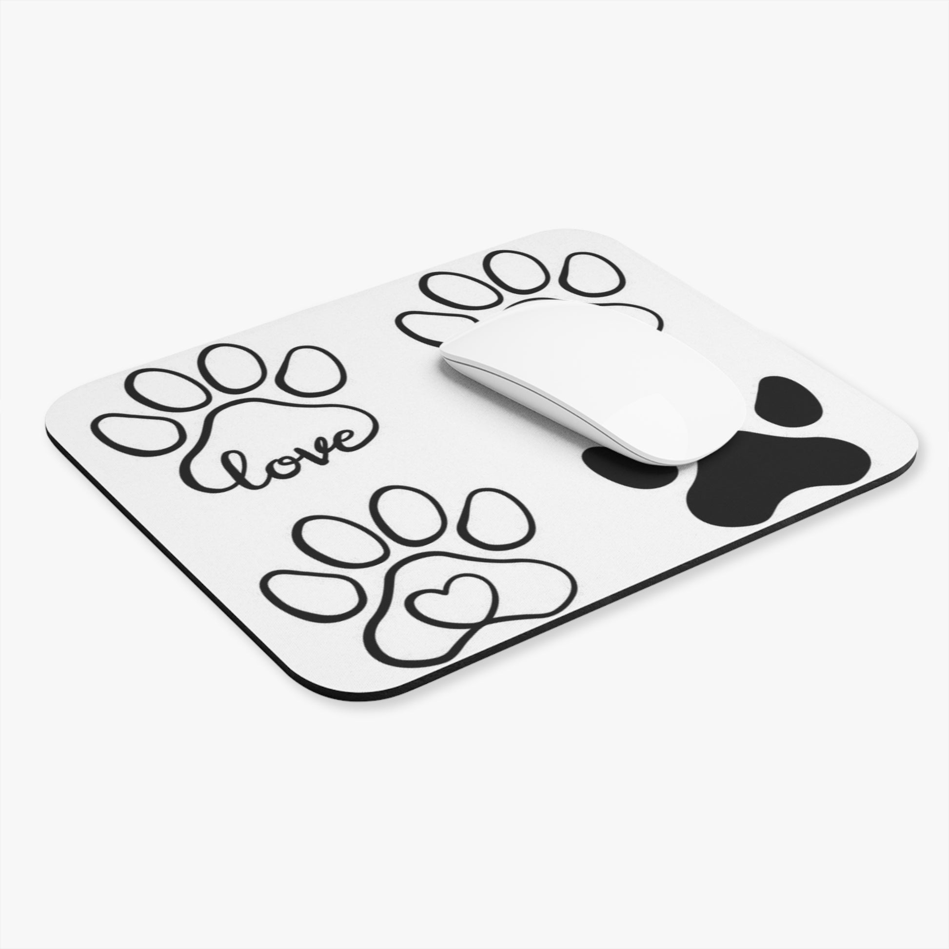 Love Dog Paw Prints Mouse Pad (Rectangle)