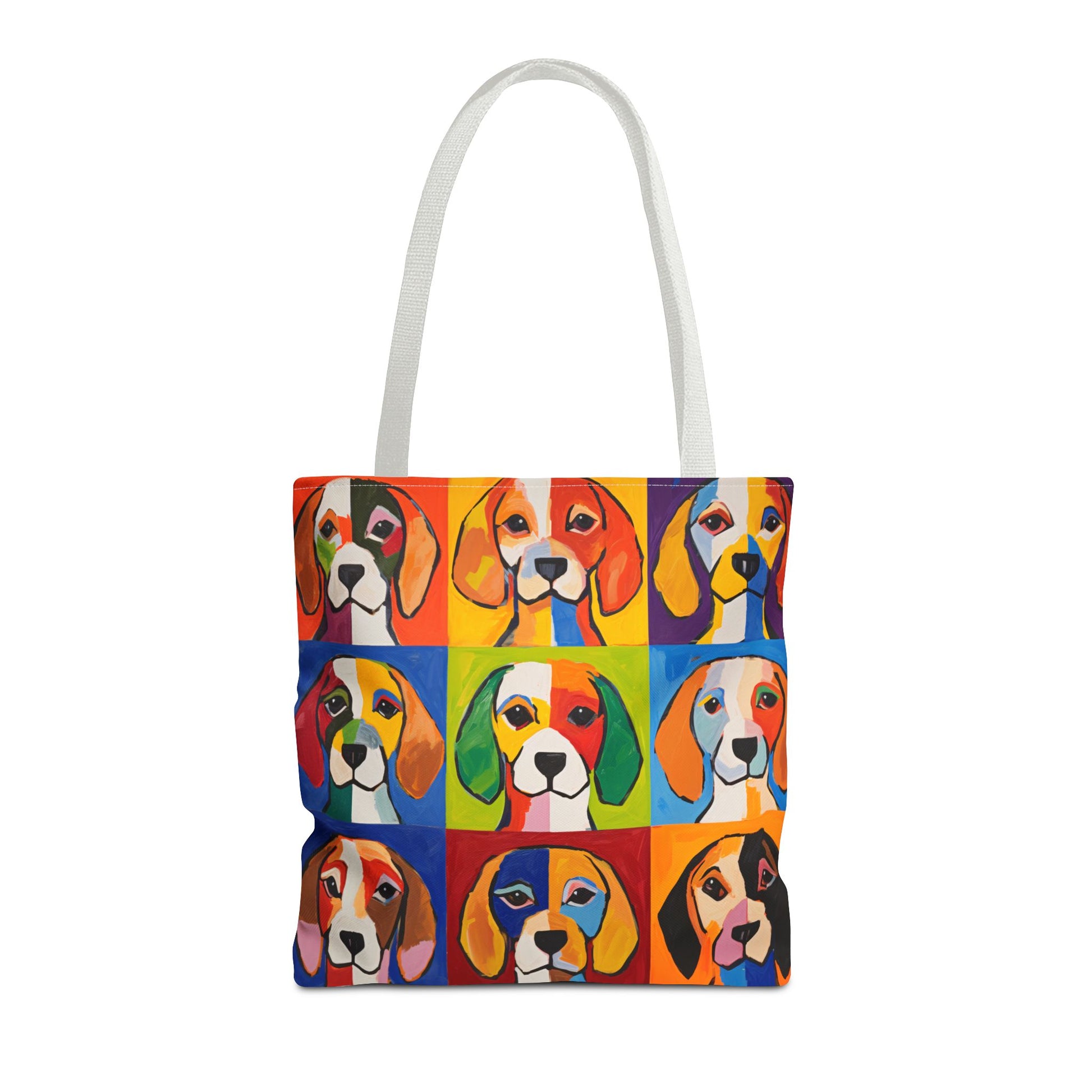 Beagle Tote Bag With White Handles 16"x16"