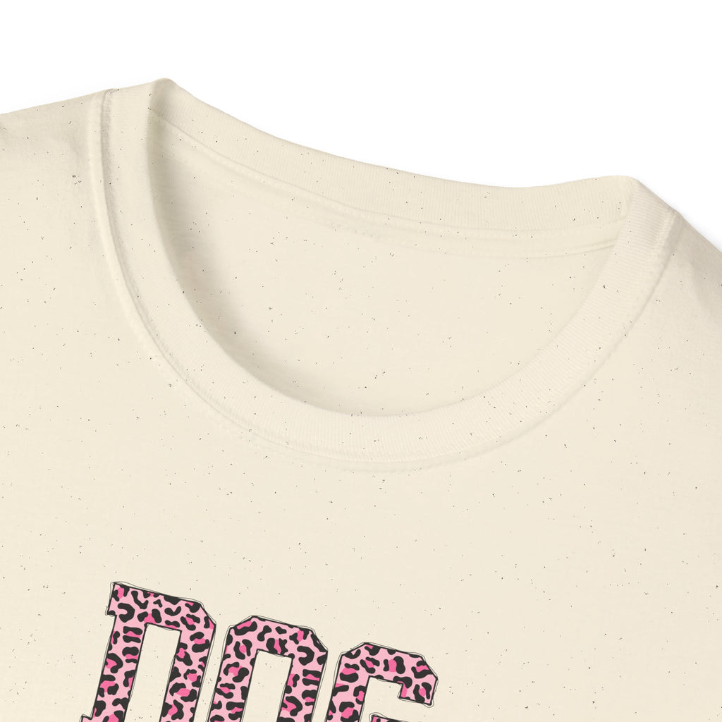 Pink Leopard Print Dog Mom Softstyle T-Shirt - Mixed Colors -