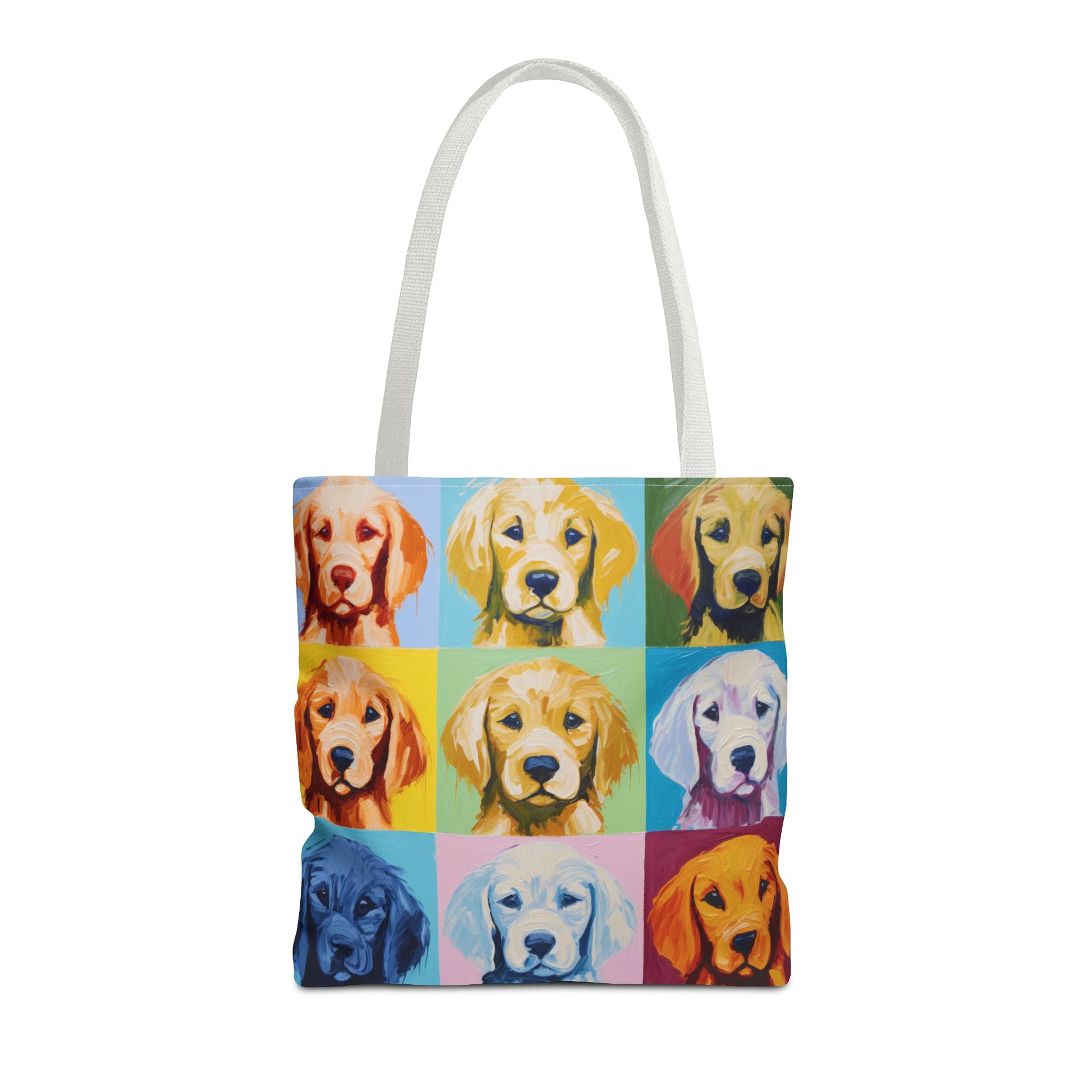Golden Retriever Tote Bag With White Handle 16"x16"