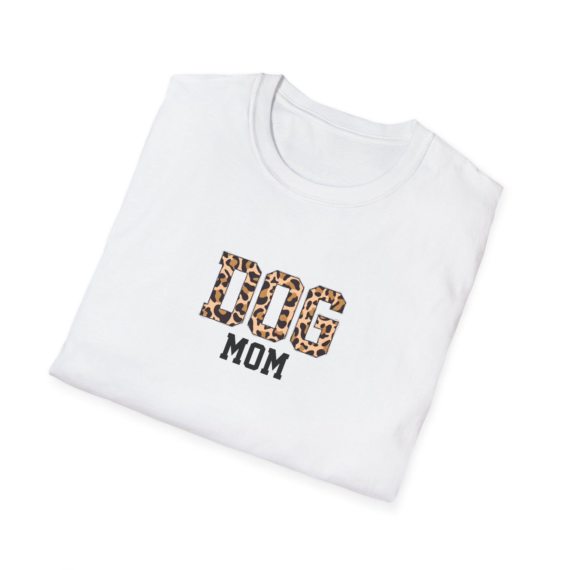 Yellow Leopard Dog Mom Softstyle T-Shirt - Mixed Colors -