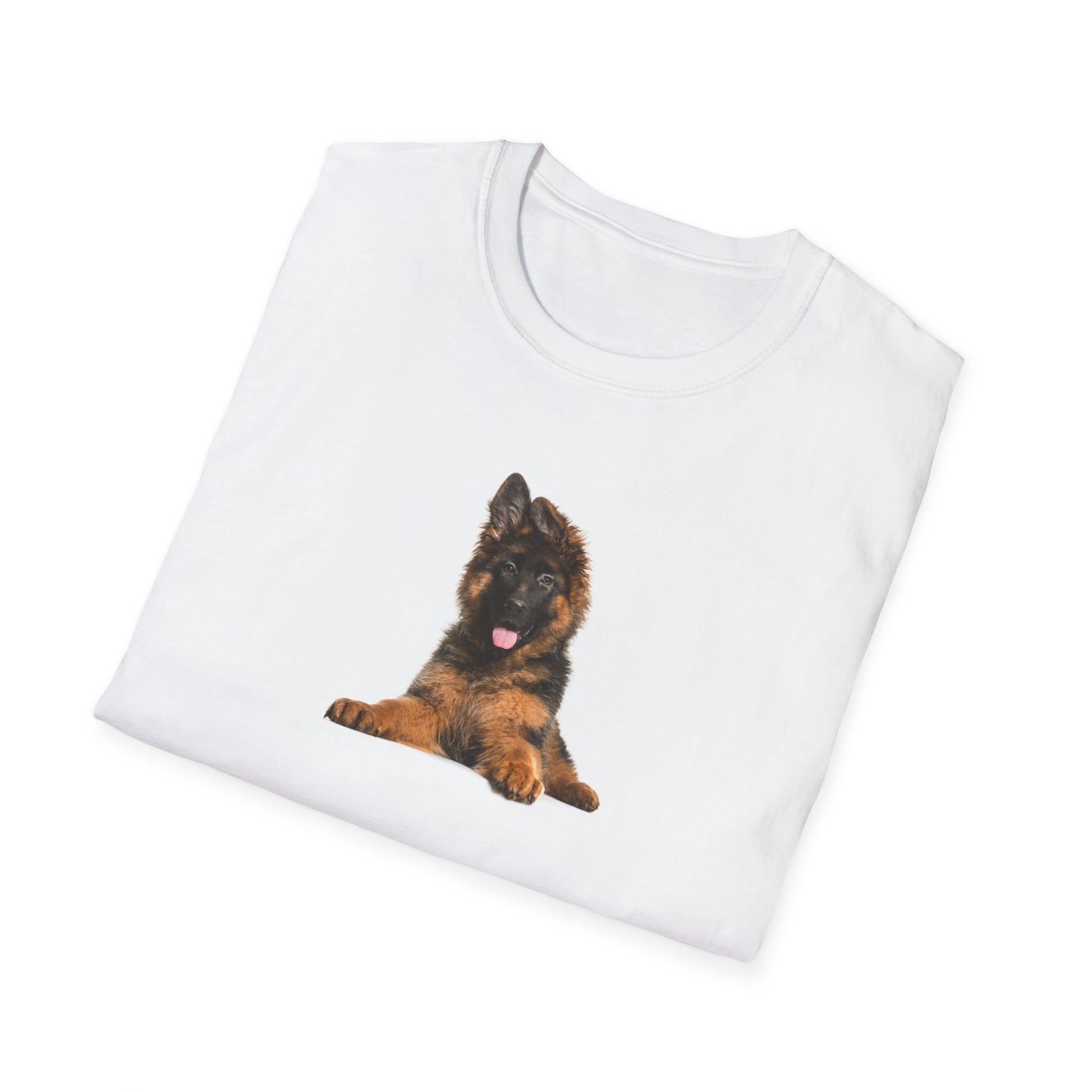 German Shepherd Puppy Softstyle T-Shirt - White -