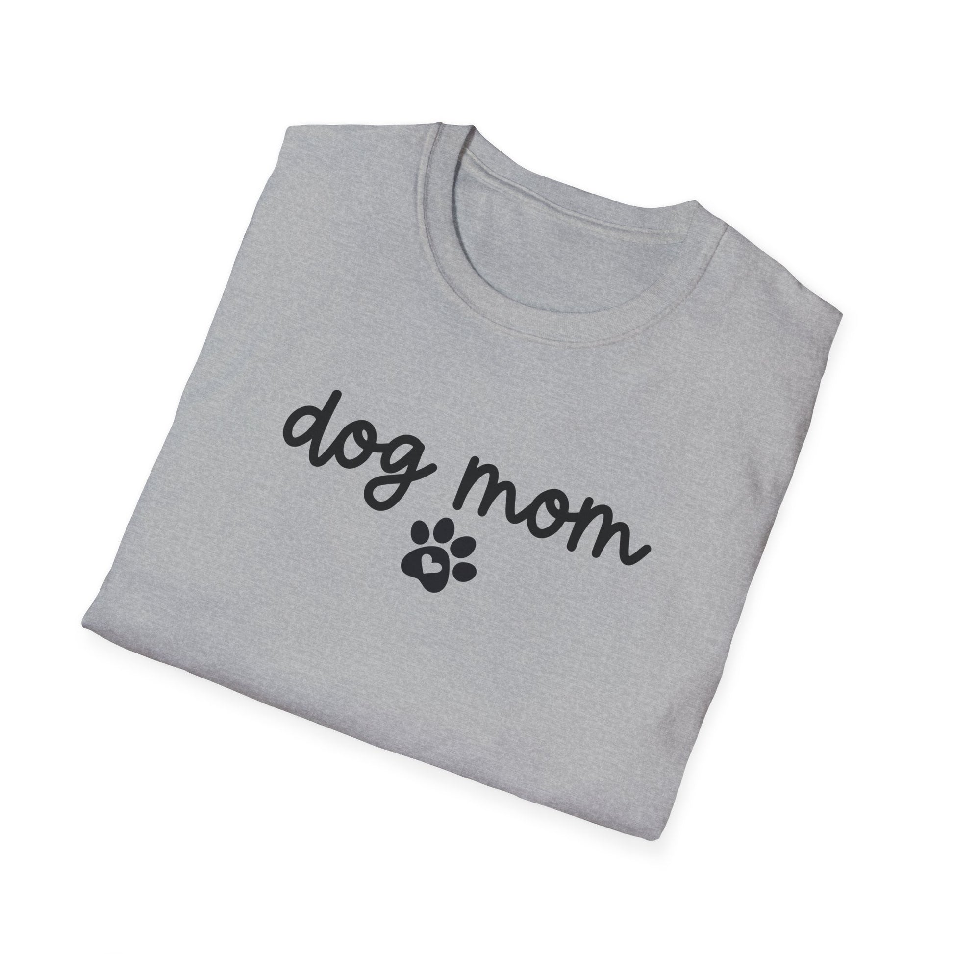 Dog Mom Paw Print Softstyle T-Shirt - White -