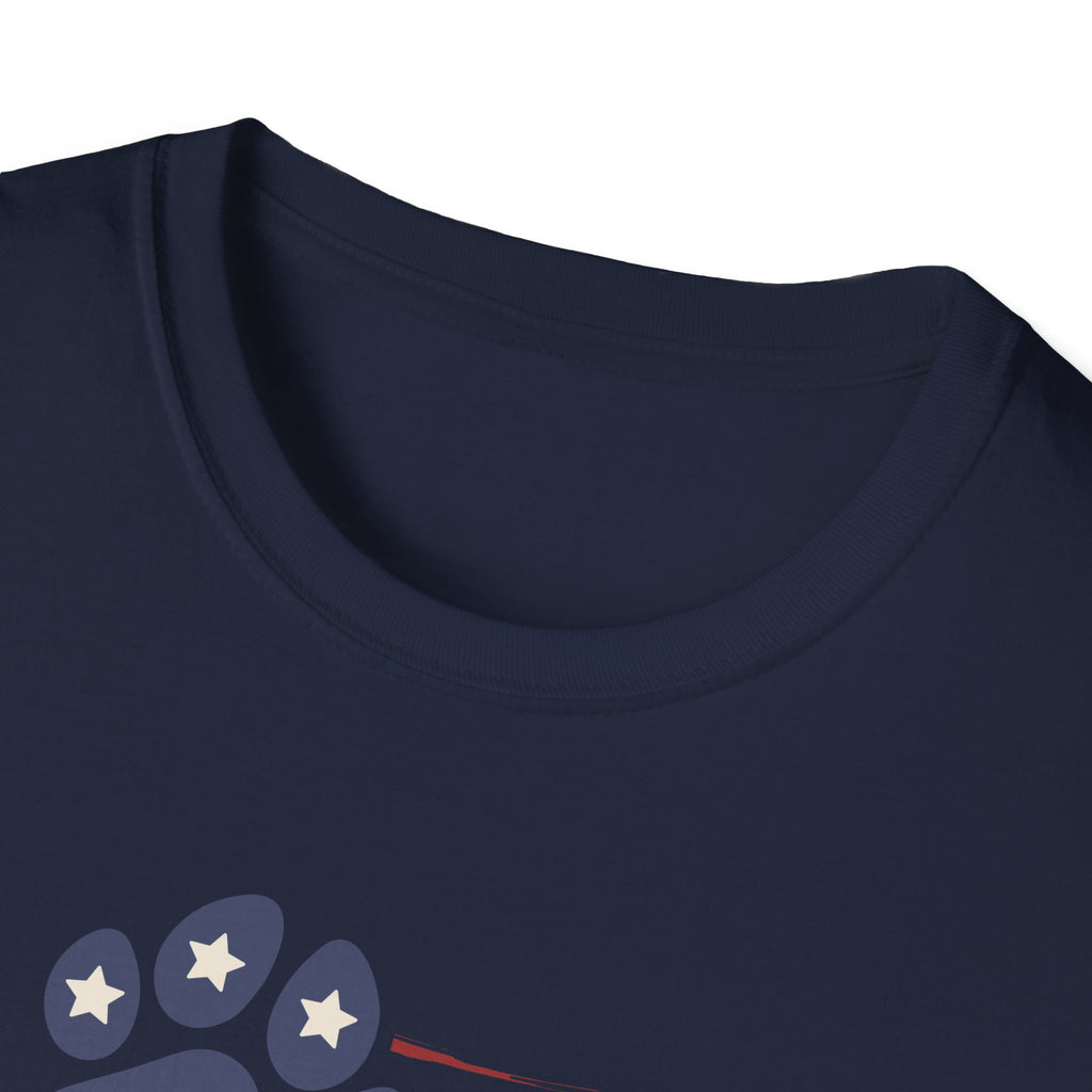 Paw Print Red White Blue Flag Softstyle T-Shirt - Mixed Colors -